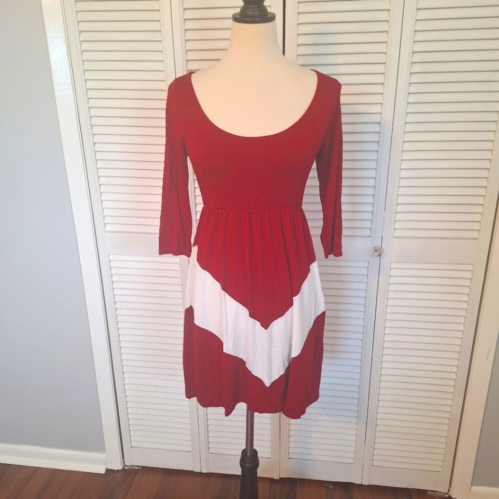 Coveted clothing stretchy redchevron dress medium *C1